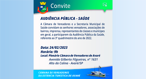 Audiência Pública - Saúde - 3º quadrimestre de 2022